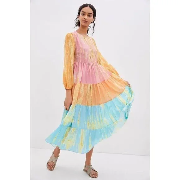 NWT ANTHROPOLOGIE Sz XXSP LUKJANA MAXI DRESS BY KAVITA BHARTIA